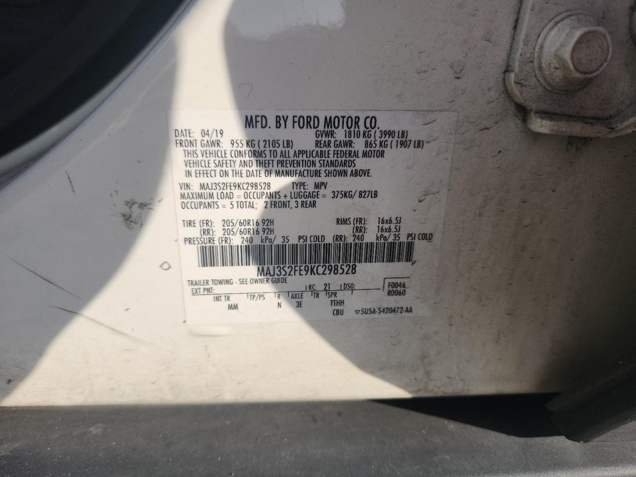 2019 FORD EcoSport