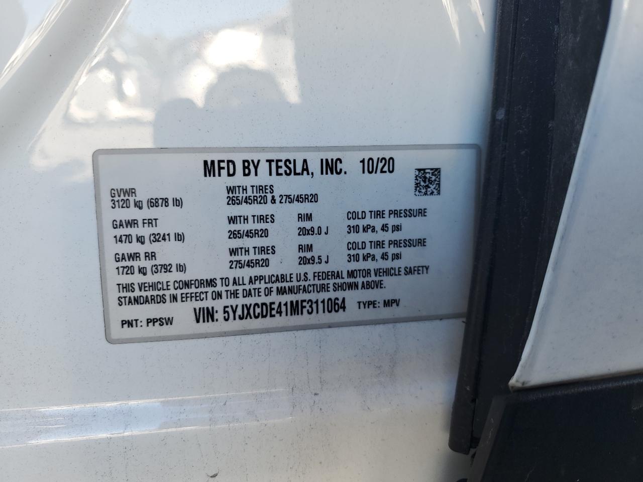 2021 TESLA MODEL X