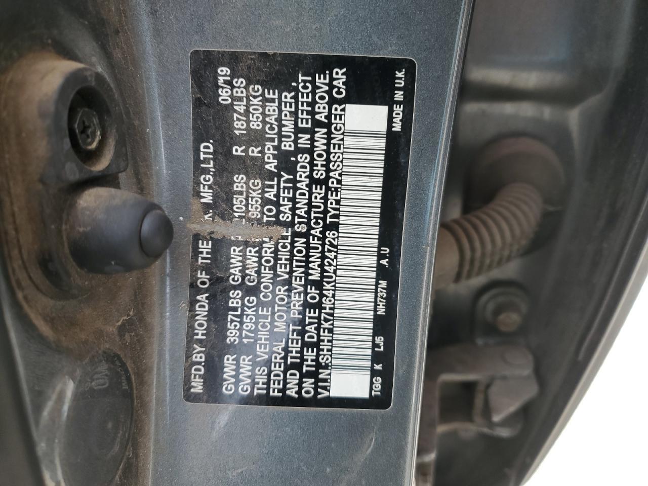 2019 HONDA CIVIC