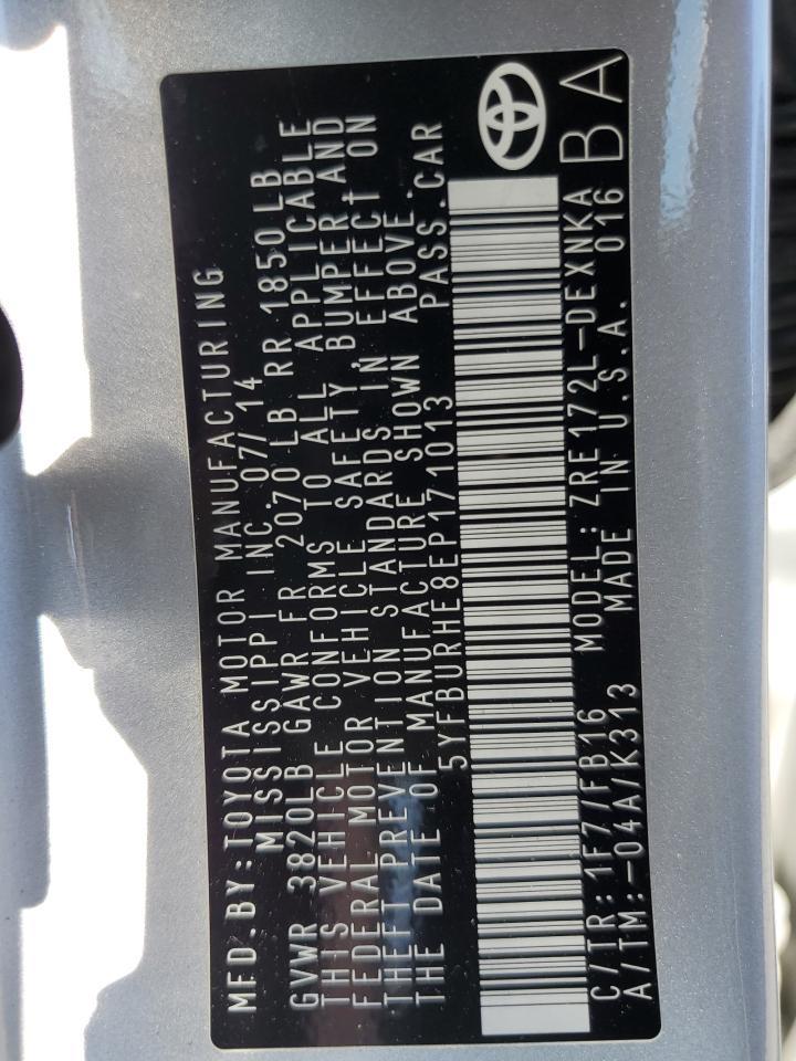 2014 TOYOTA COROLLA