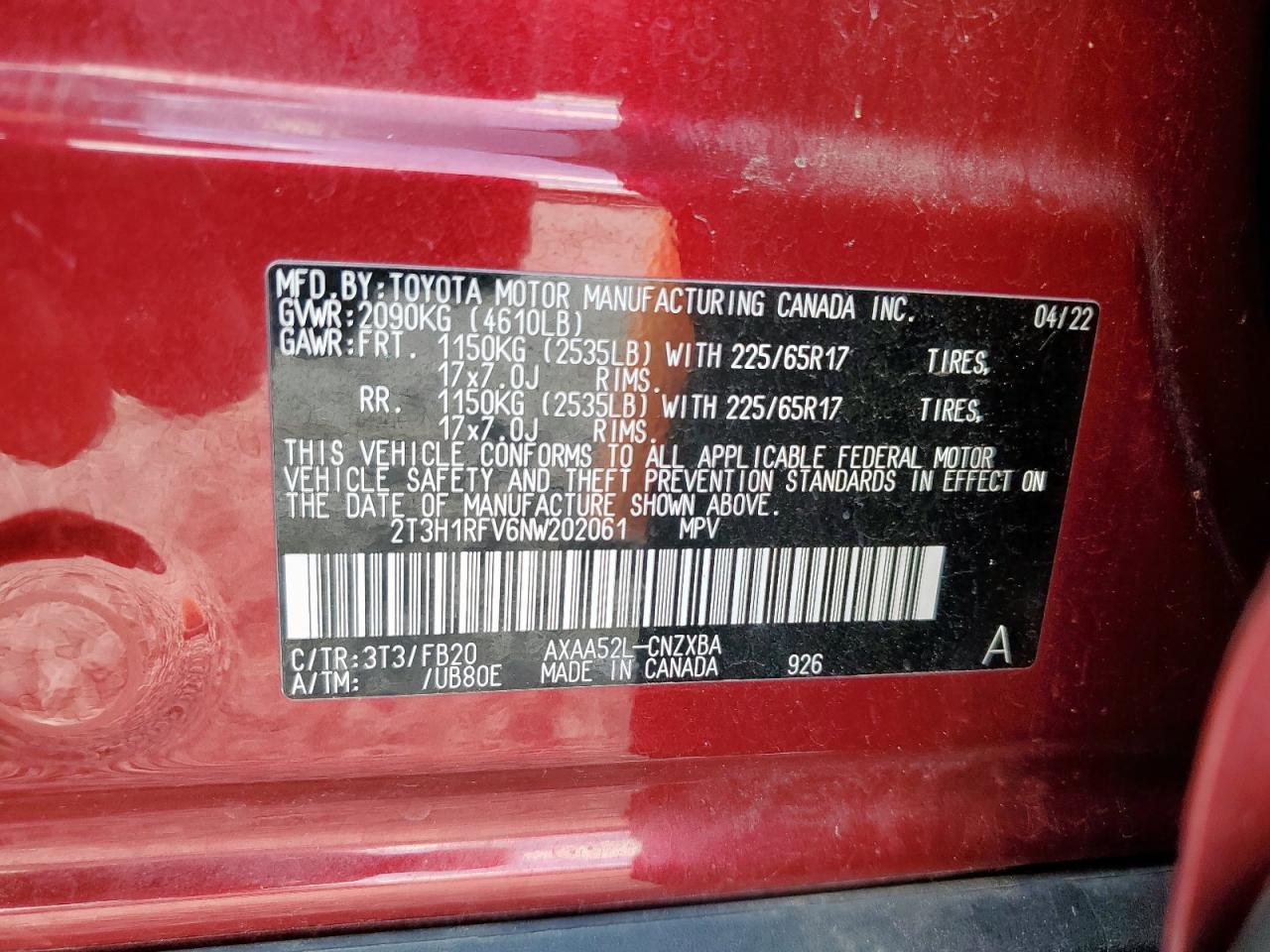 2022 TOYOTA RAV4