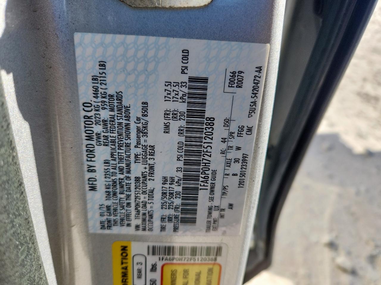 2015 FORD FUSION