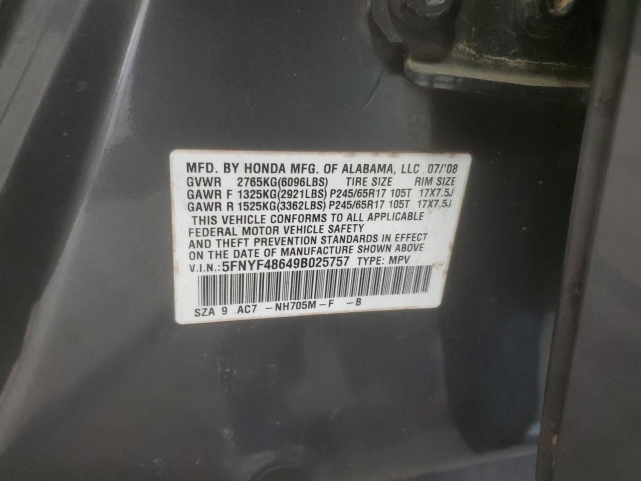 2009 HONDA PILOT