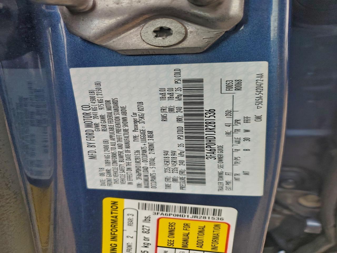 2018 FORD FUSION
