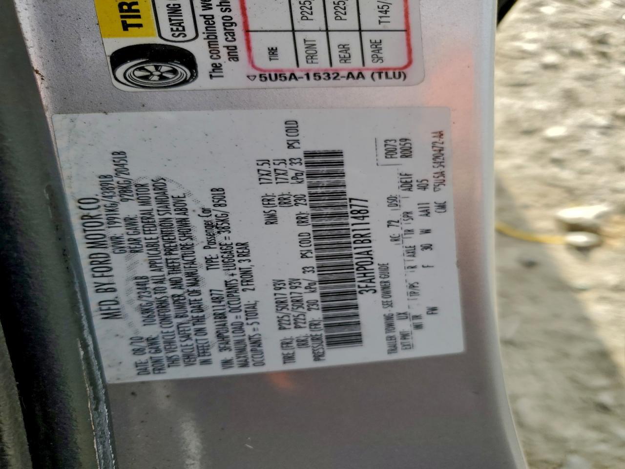 2011 FORD FUSION