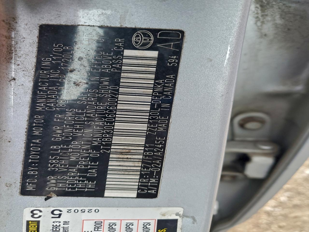 2006 TOYOTA COROLLA