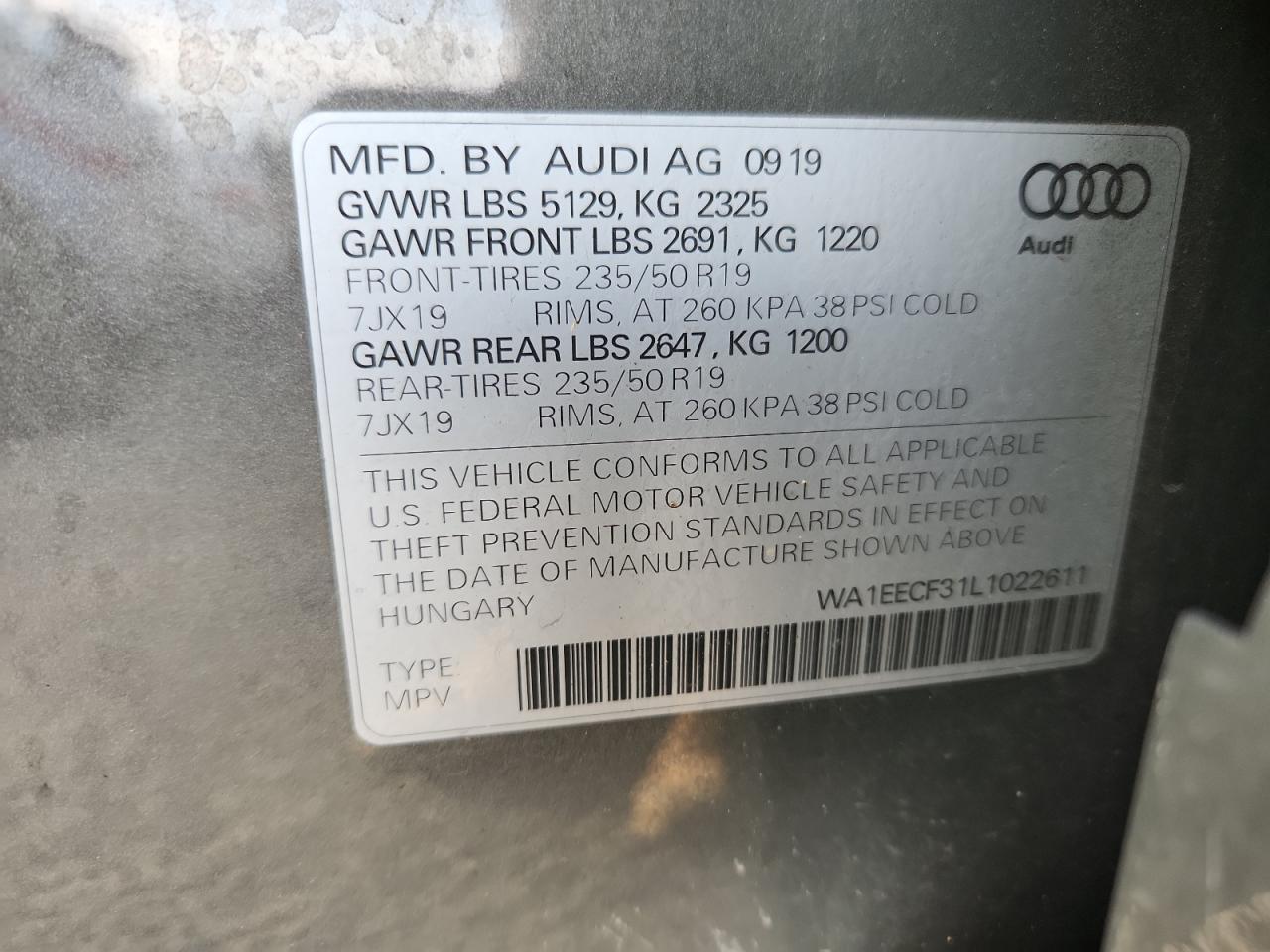 2020 AUDI Q3