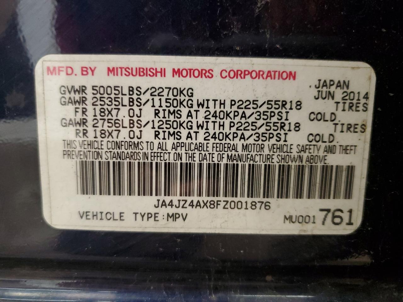 2015 MITSUBISHI outlander