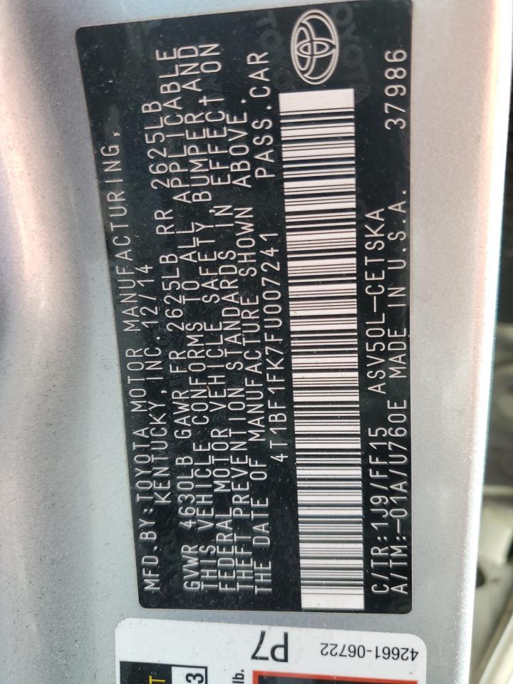 2015 TOYOTA CAMRY