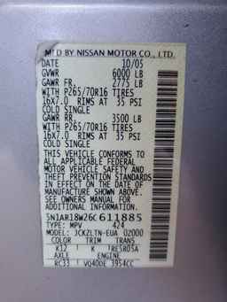 2006 NISSAN PATHFINDER