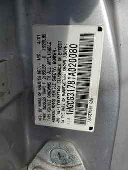 2001 HONDA ACCORD