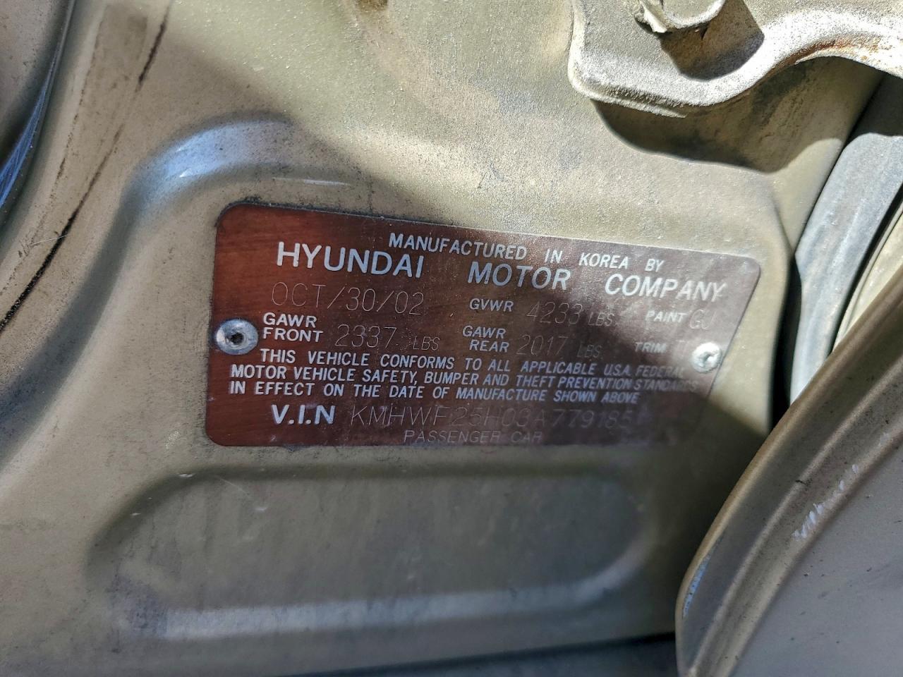 2003 HYUNDAI SONATA