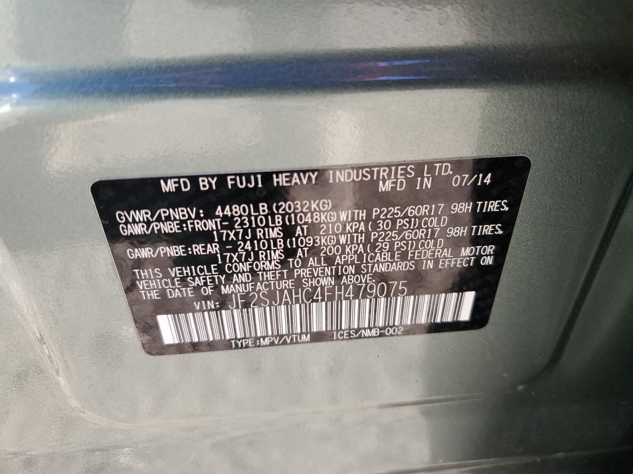 2015 SUBARU FORESTER