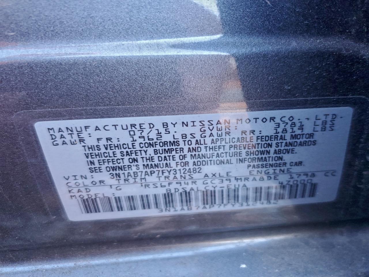 2015 NISSAN SENTRA