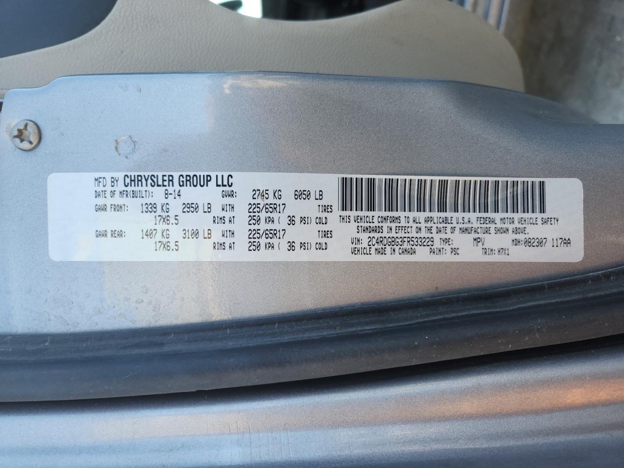 2015 DODGE GRAND CARAVAN