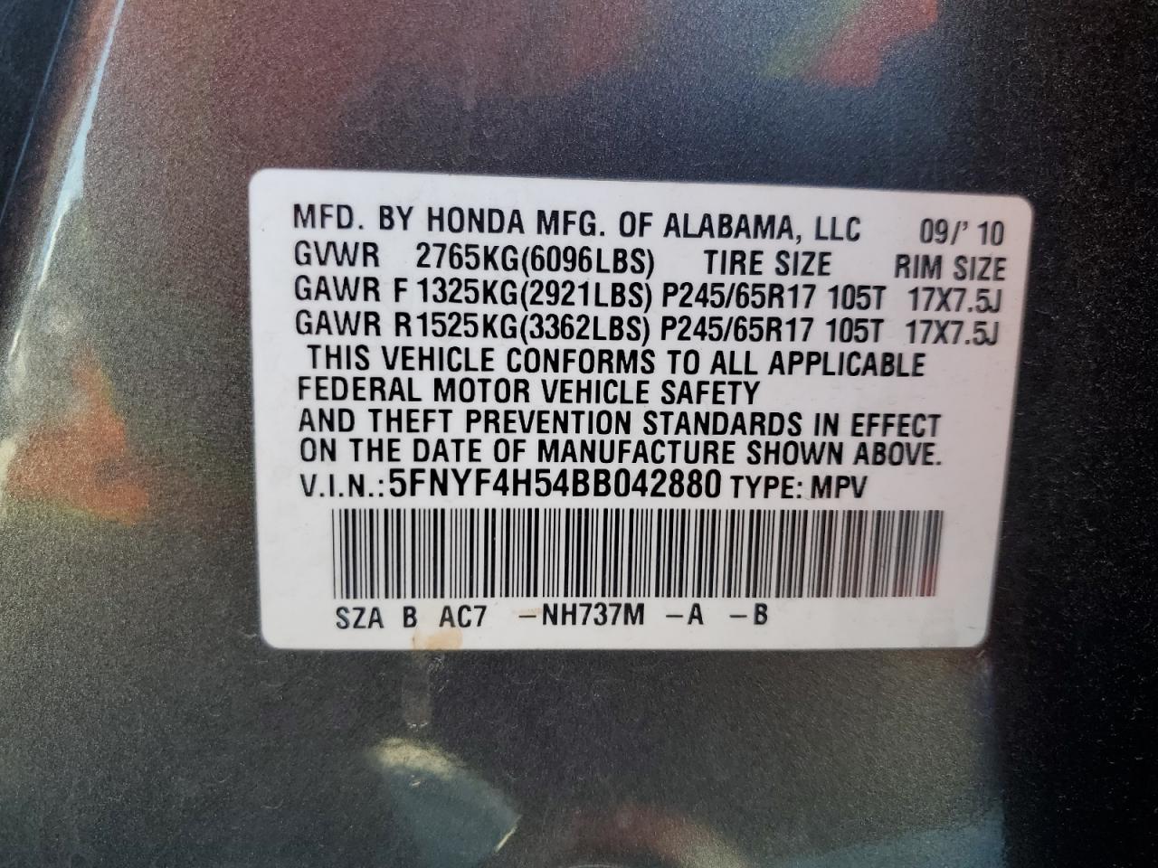 2011 HONDA PILOT