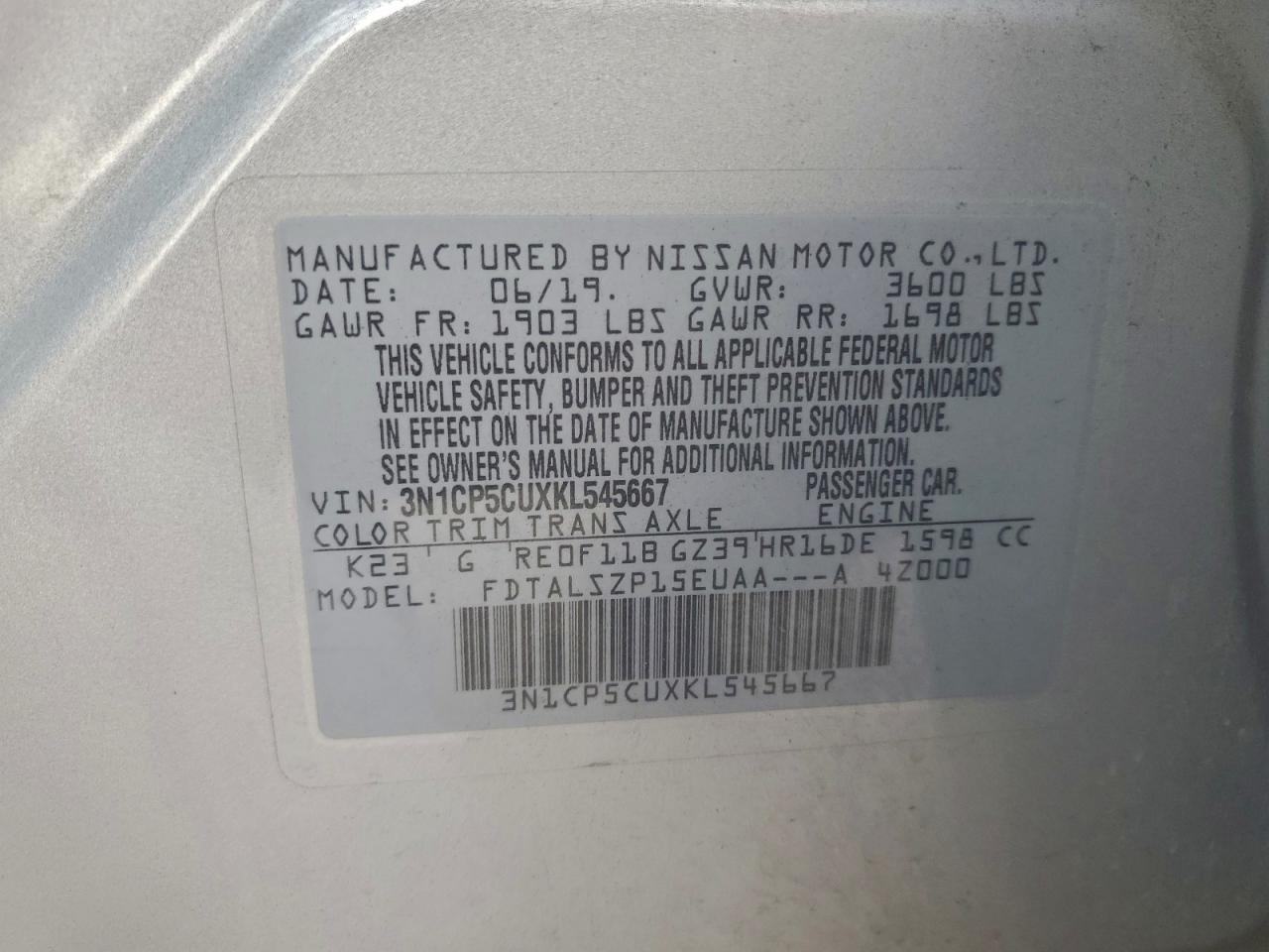 2019 NISSAN KICKS