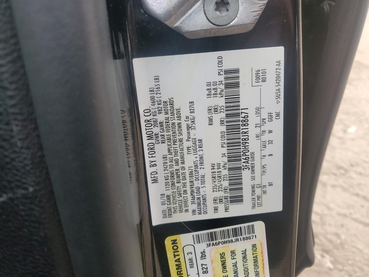 2018 FORD FUSION