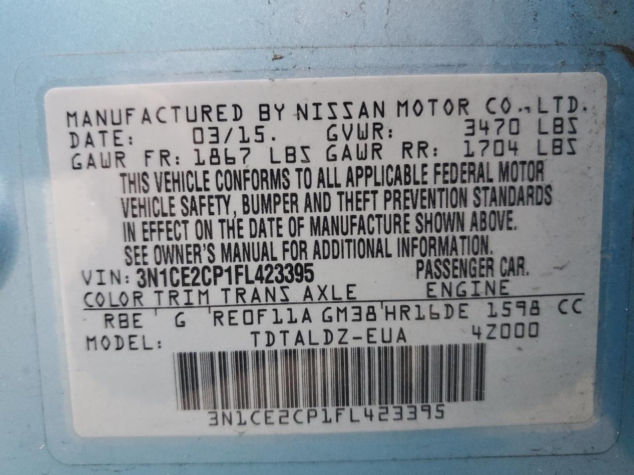 2015 NISSAN Versa Note