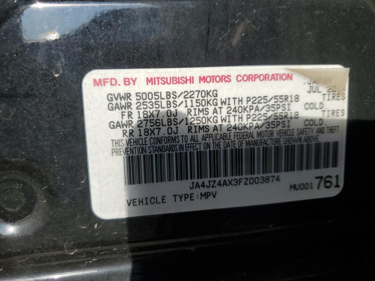 2015 MITSUBISHI outlander