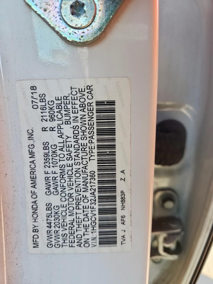 2018 HONDA ACCORD