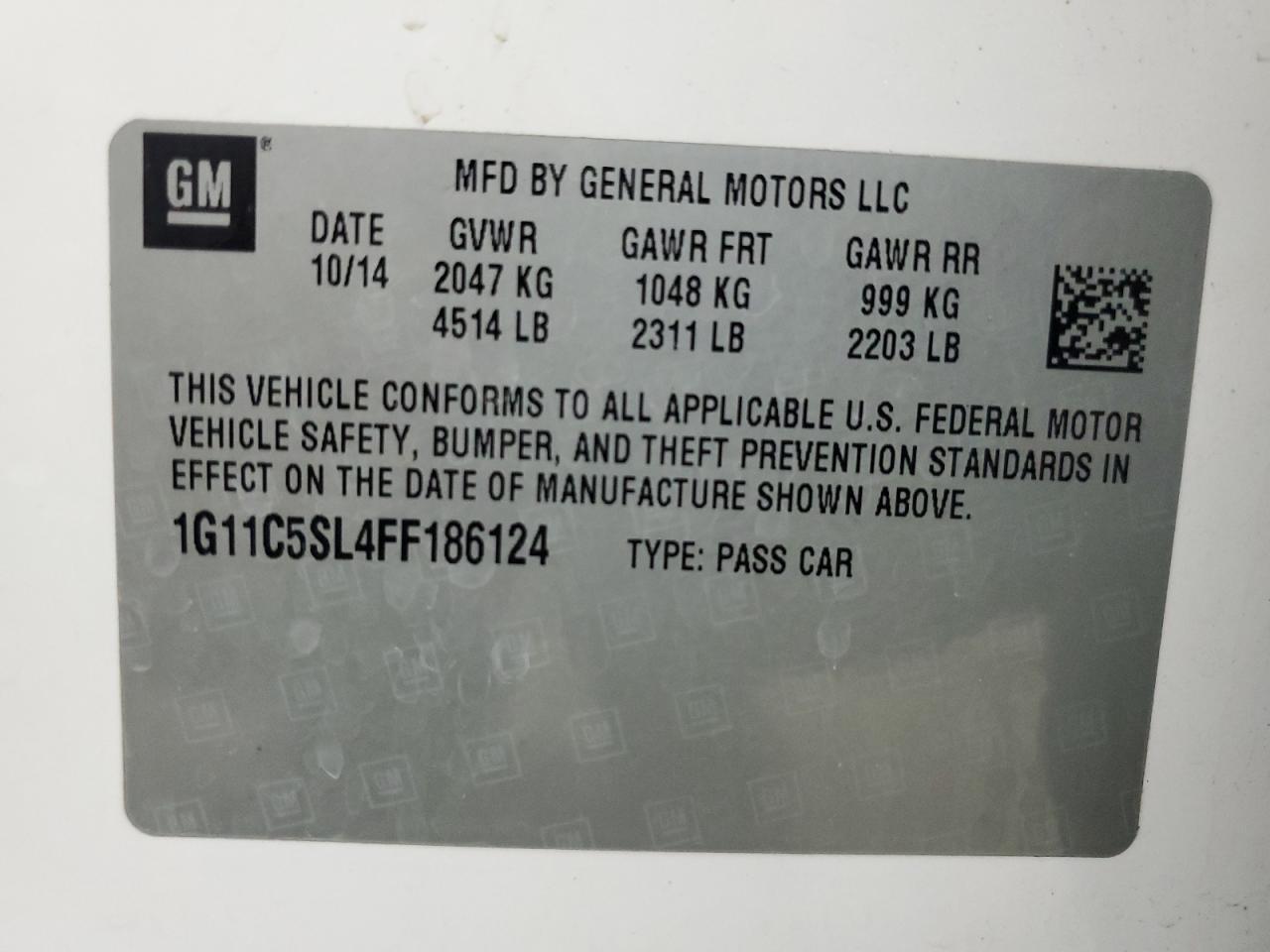 2015 CHEVROLET MALIBU