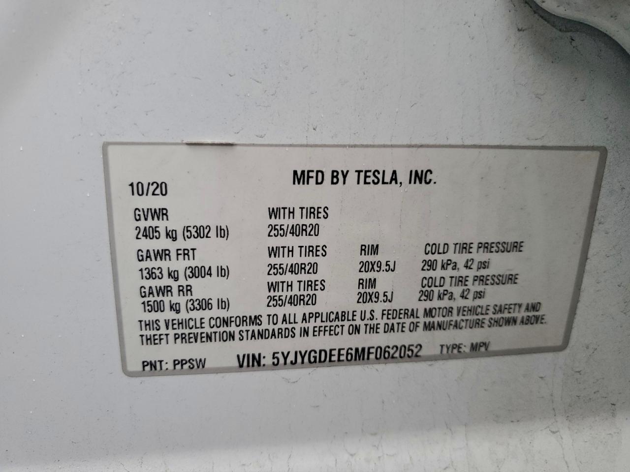 2021 TESLA MODEL Y