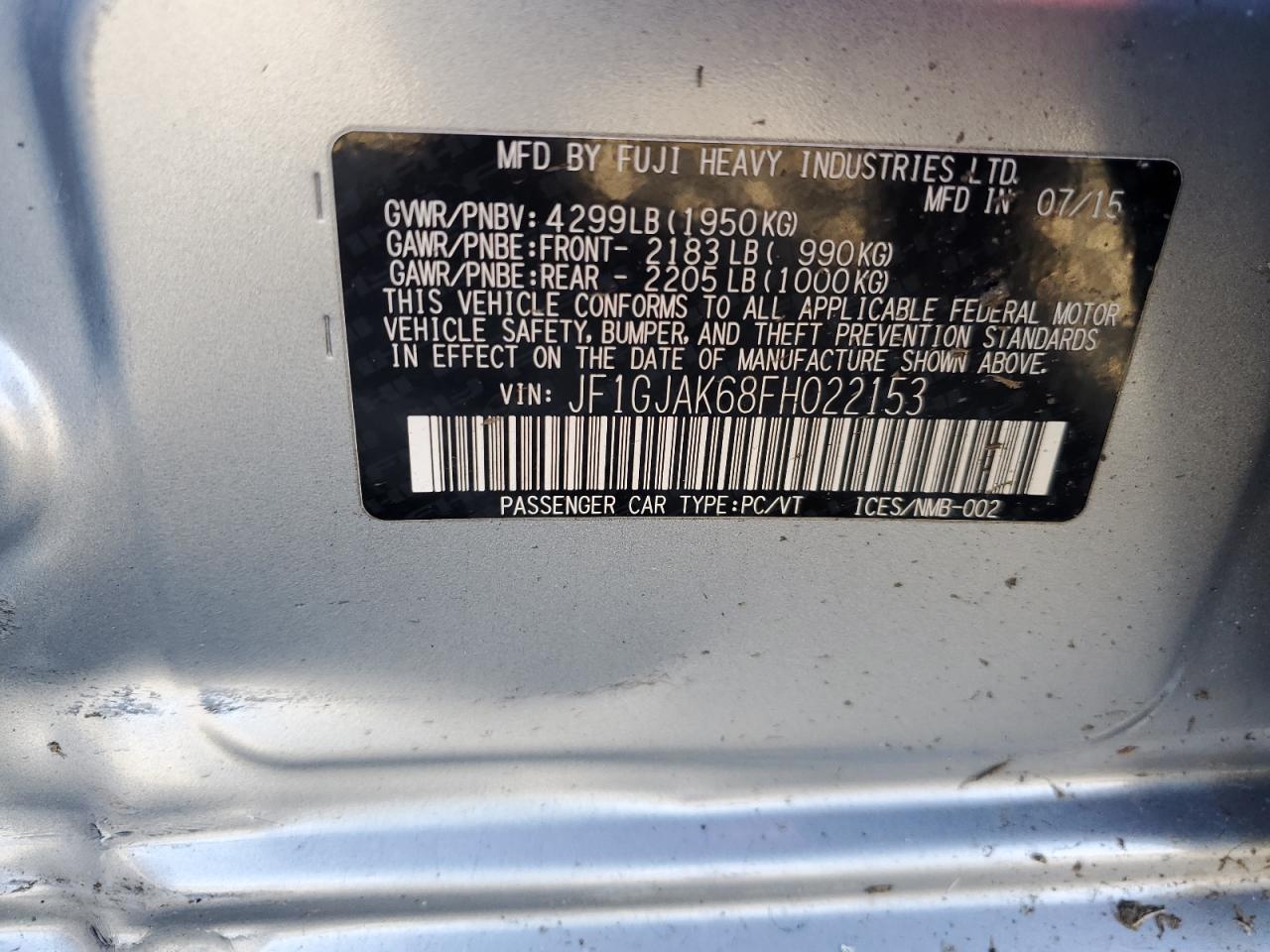 2015 SUBARU IMPREZA