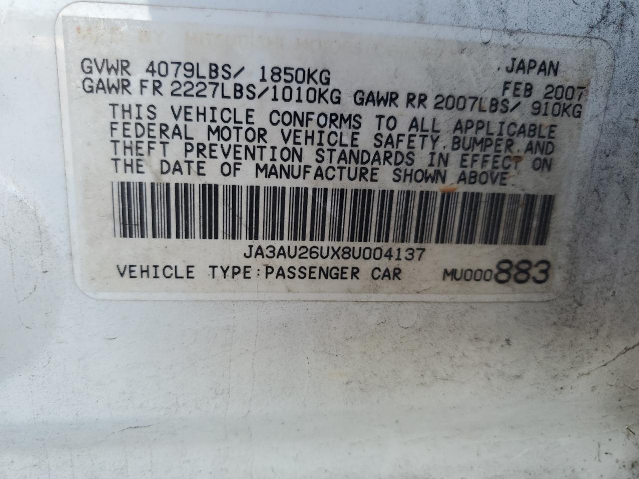 2008 MITSUBISHI LANCER