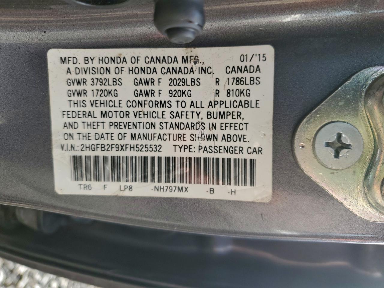 2015 HONDA CIVIC