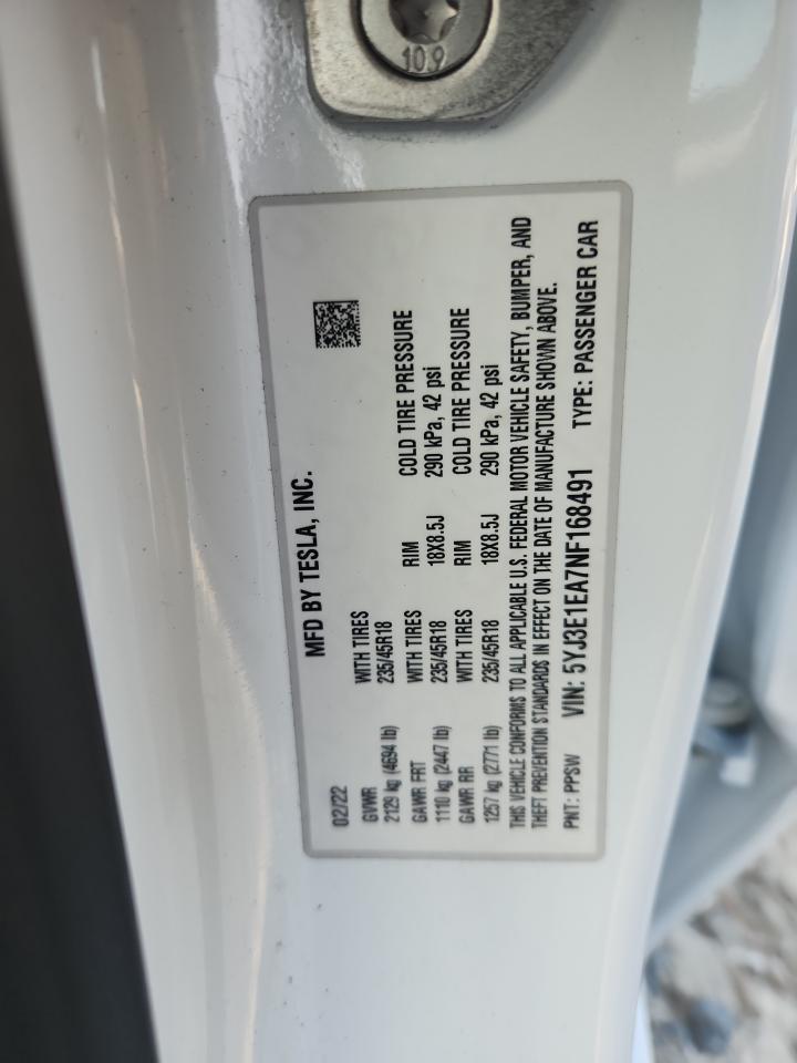 2022 TESLA MODEL 3