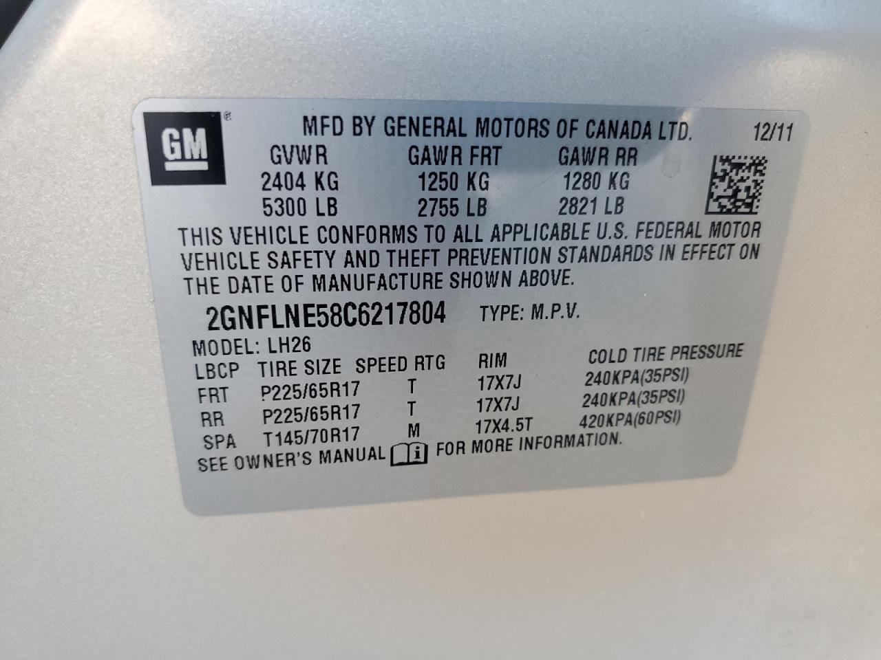 2012 CHEVROLET EQUINOX