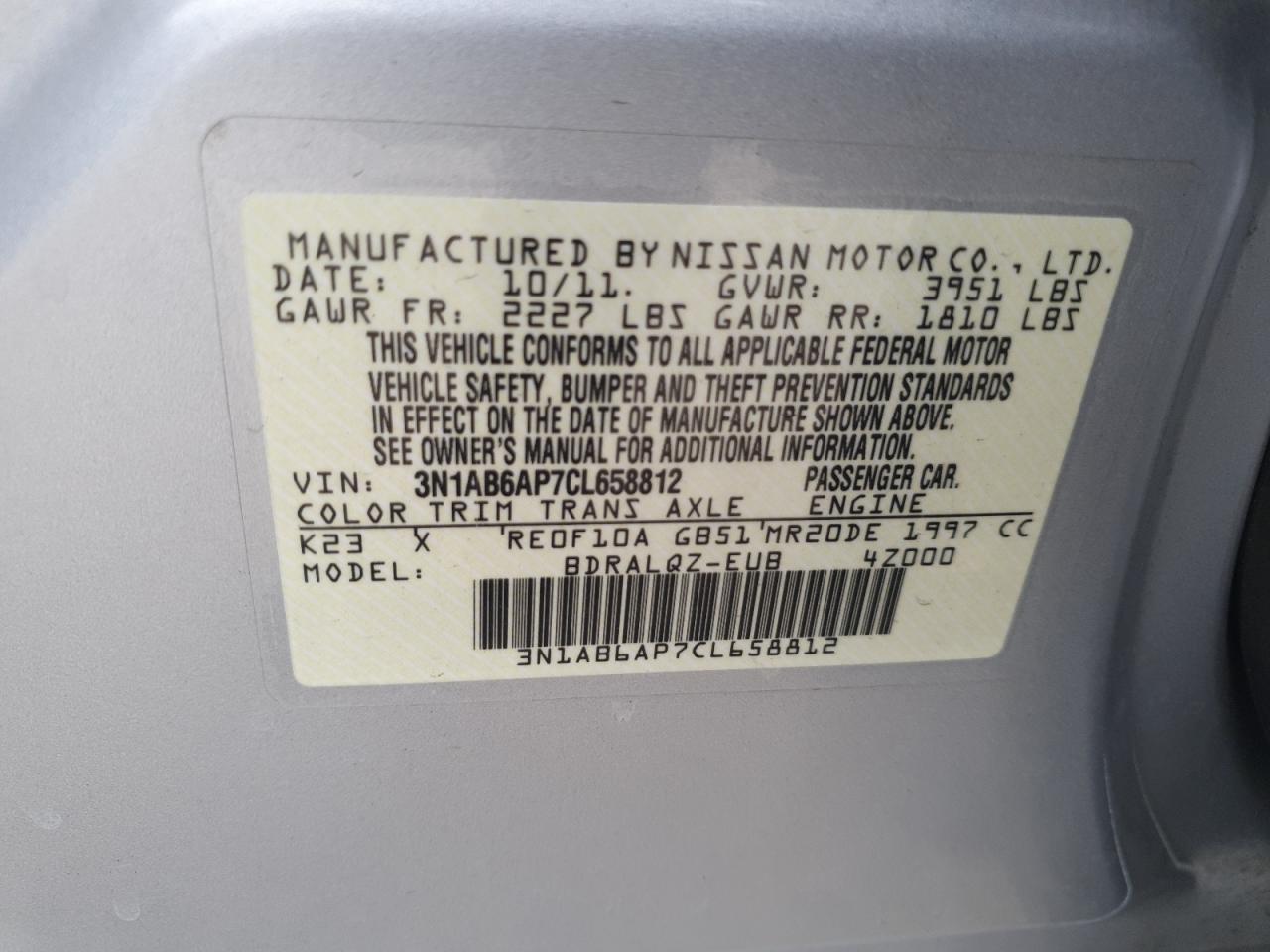 2012 NISSAN SENTRA