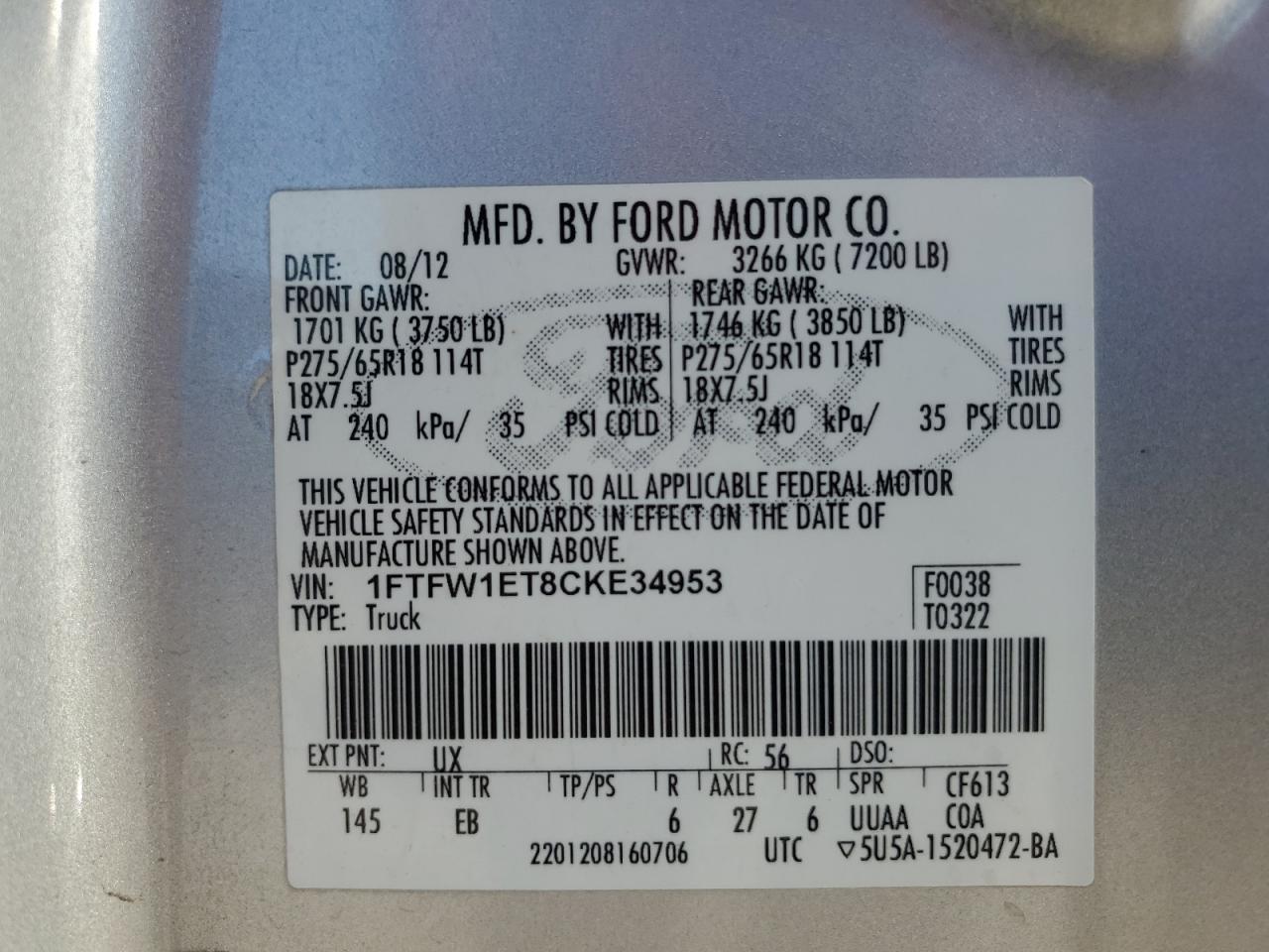 2012 FORD F-150