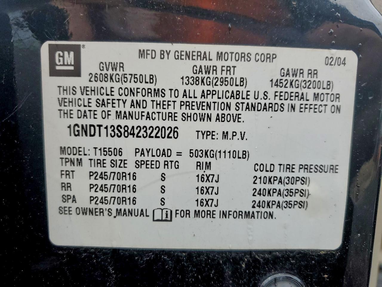 2004 CHEVROLET Trailblazer