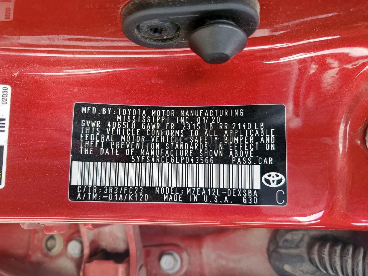 2020 TOYOTA COROLLA