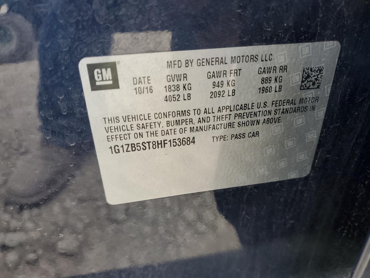 2017 CHEVROLET MALIBU