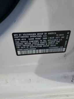 2015 VOLKSWAGEN Passat
