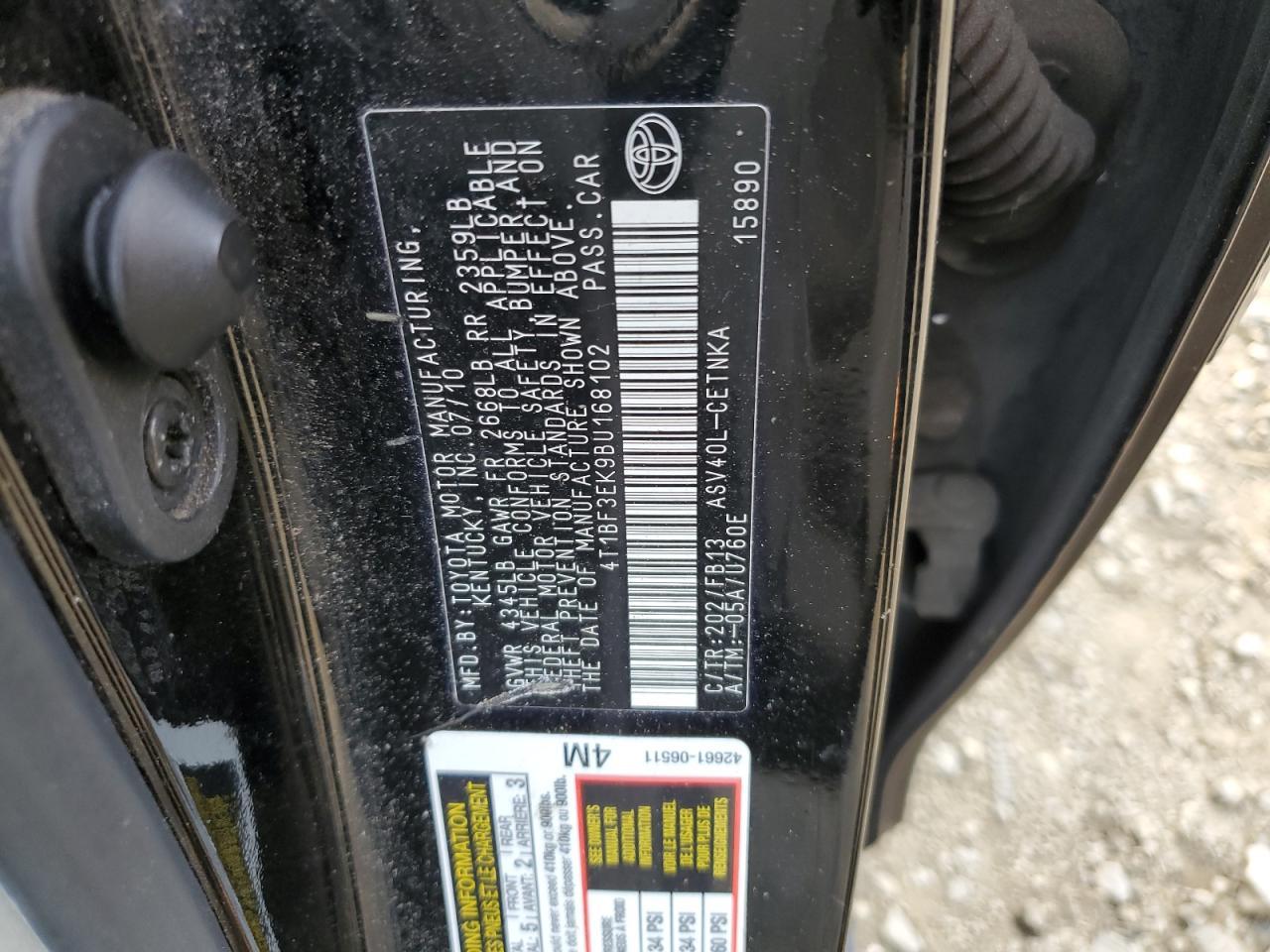 2011 TOYOTA CAMRY