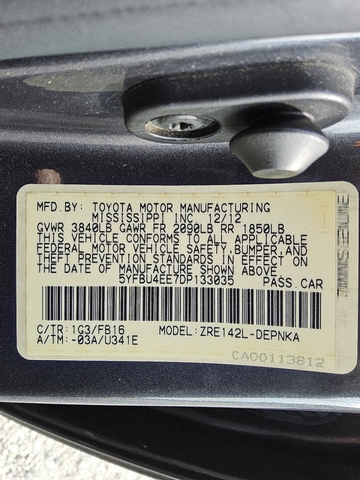 2013 TOYOTA COROLLA