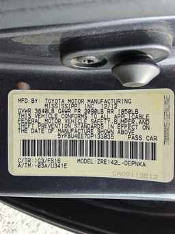 2013 TOYOTA COROLLA
