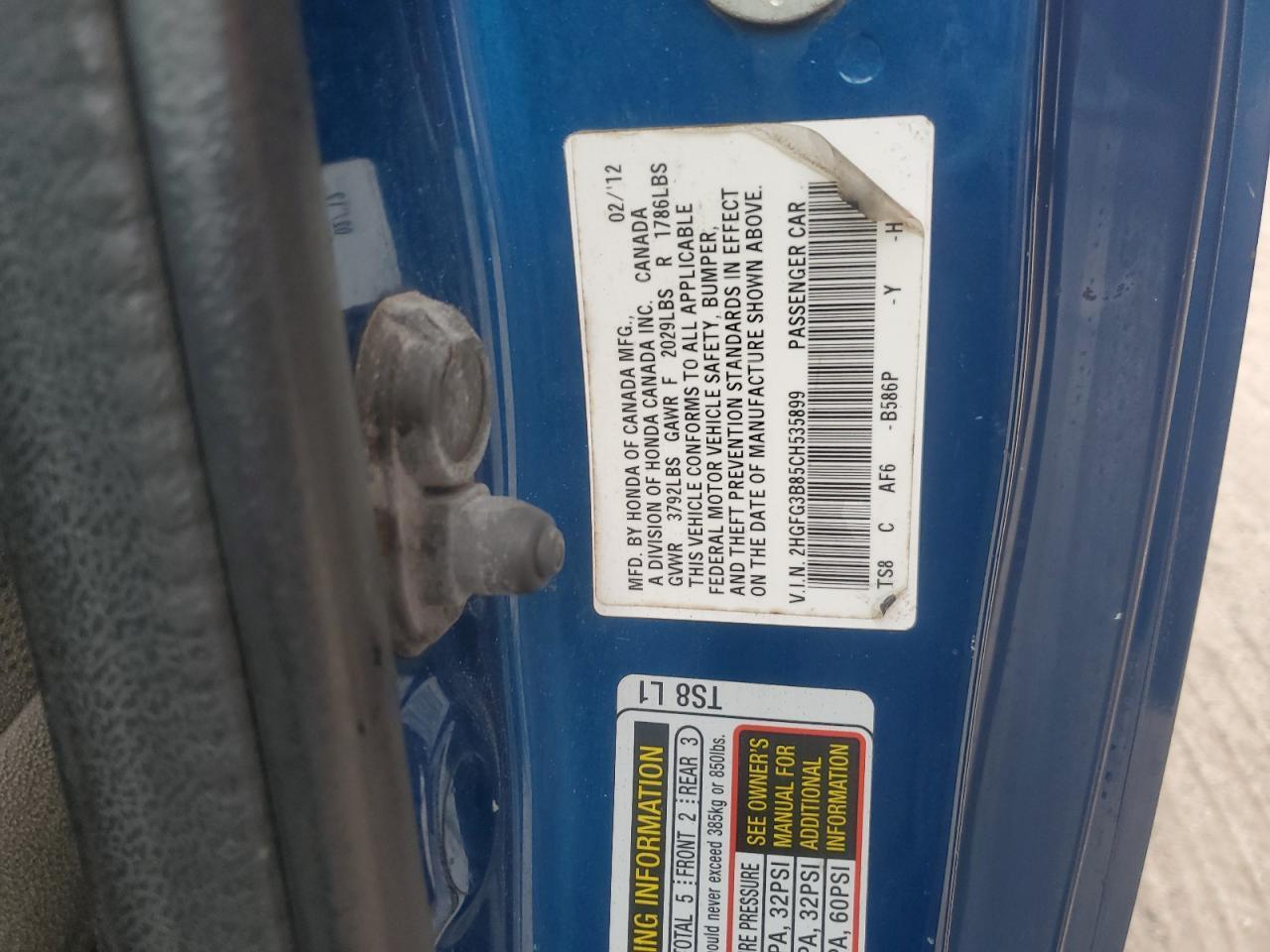 2012 HONDA CIVIC
