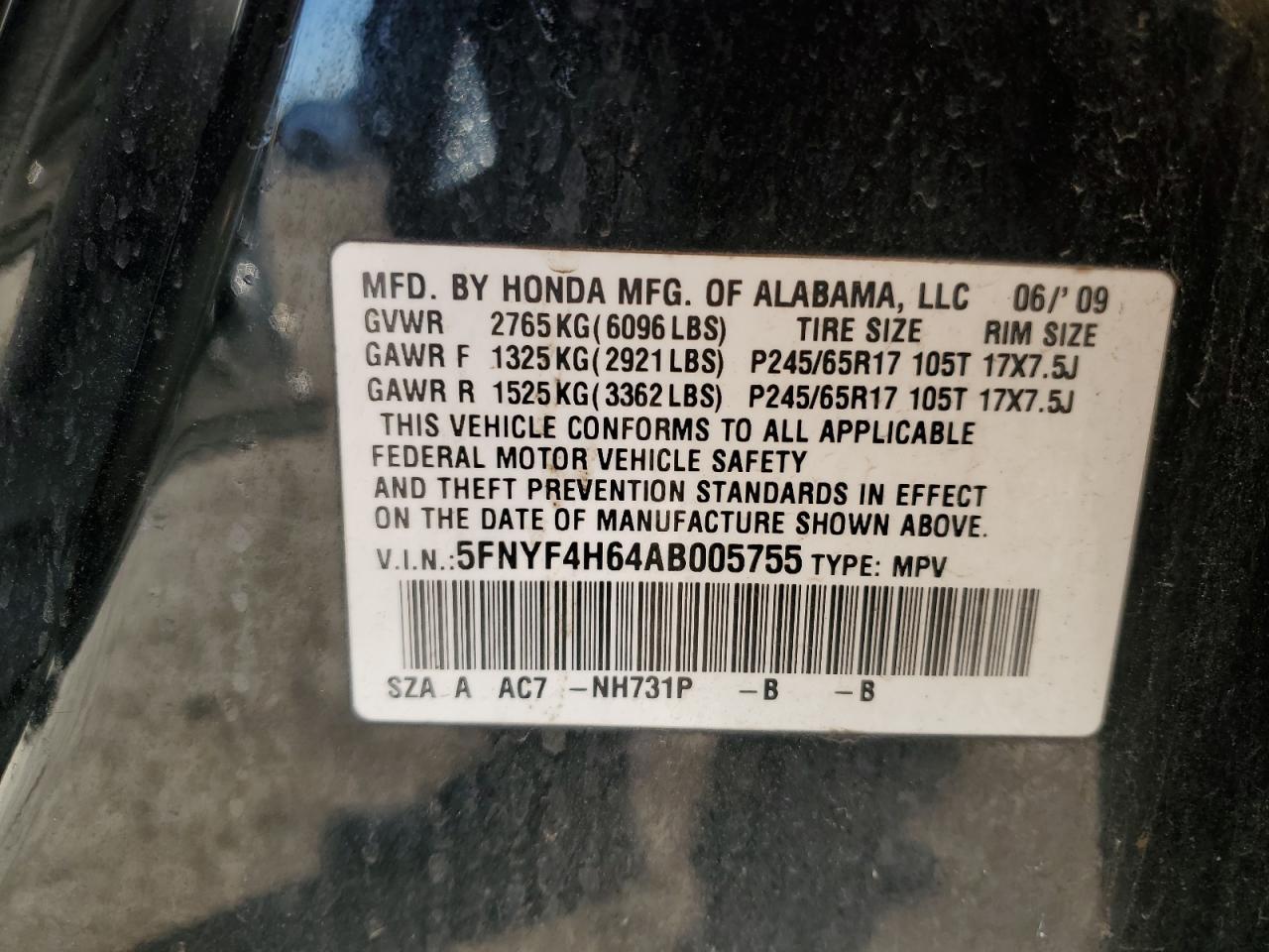 2010 HONDA PILOT
