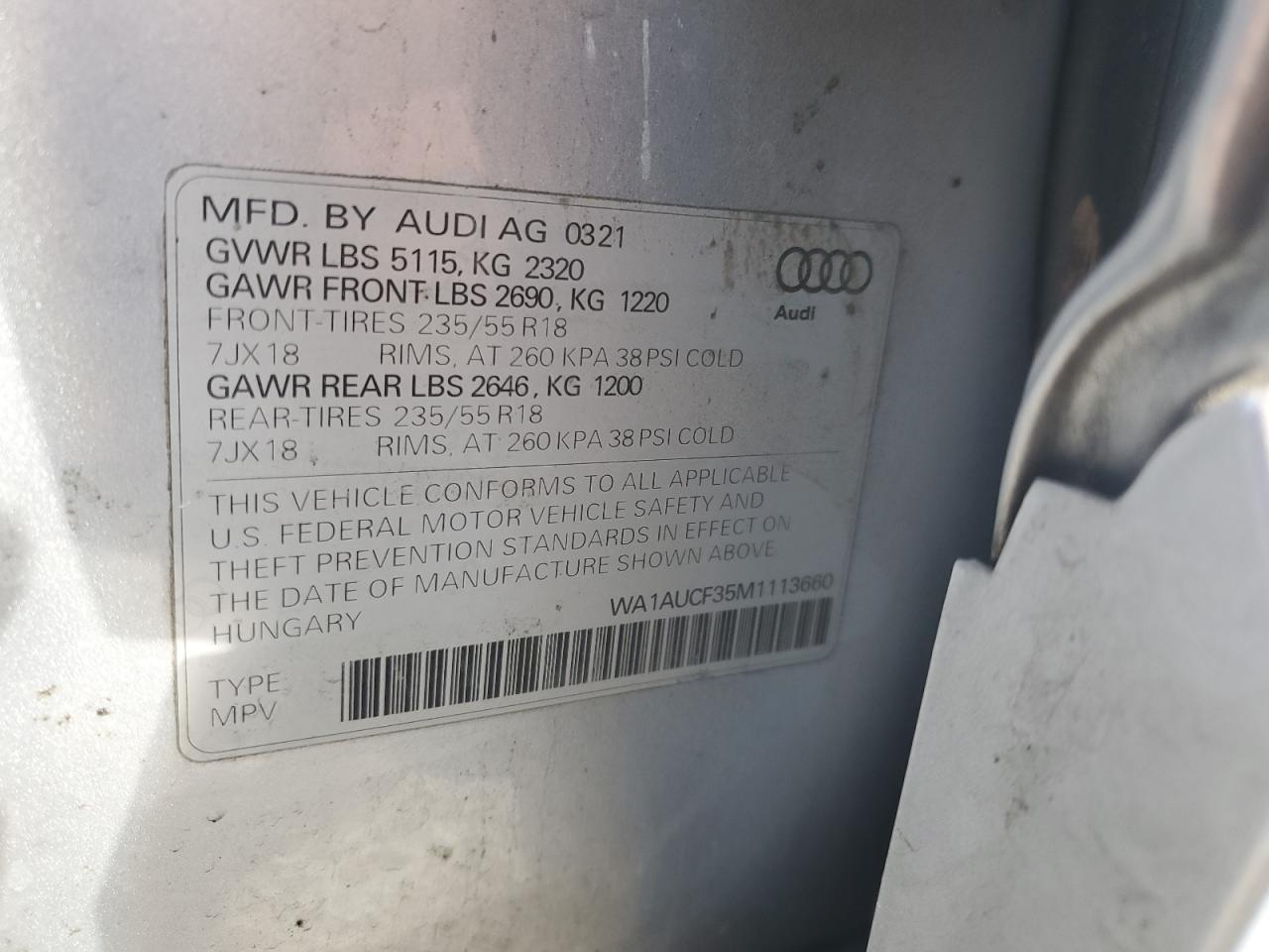 2021 AUDI Q3