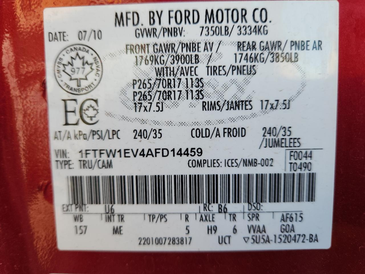 2010 FORD F-150