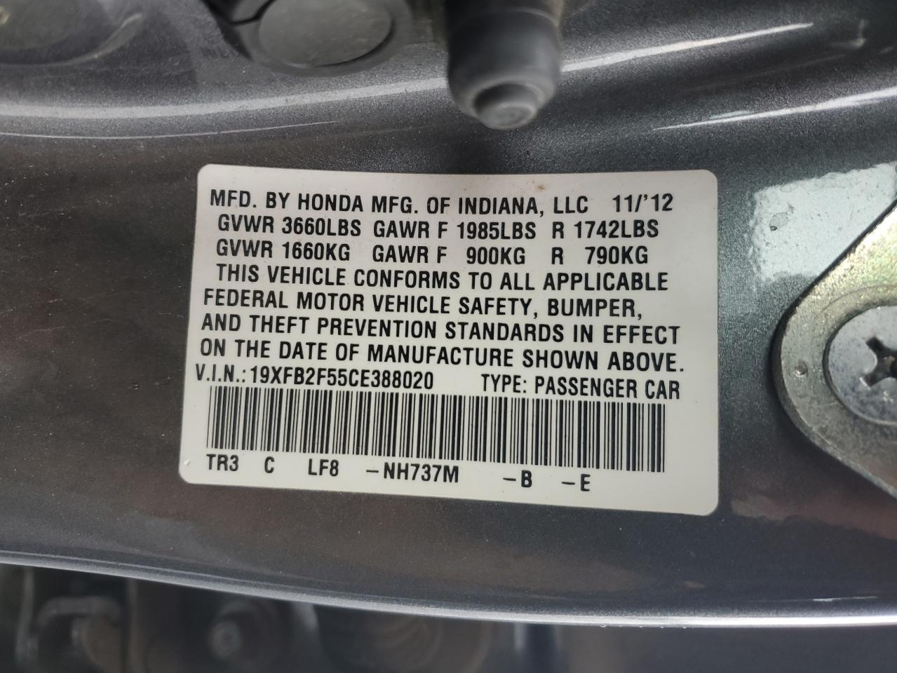 2012 HONDA CIVIC