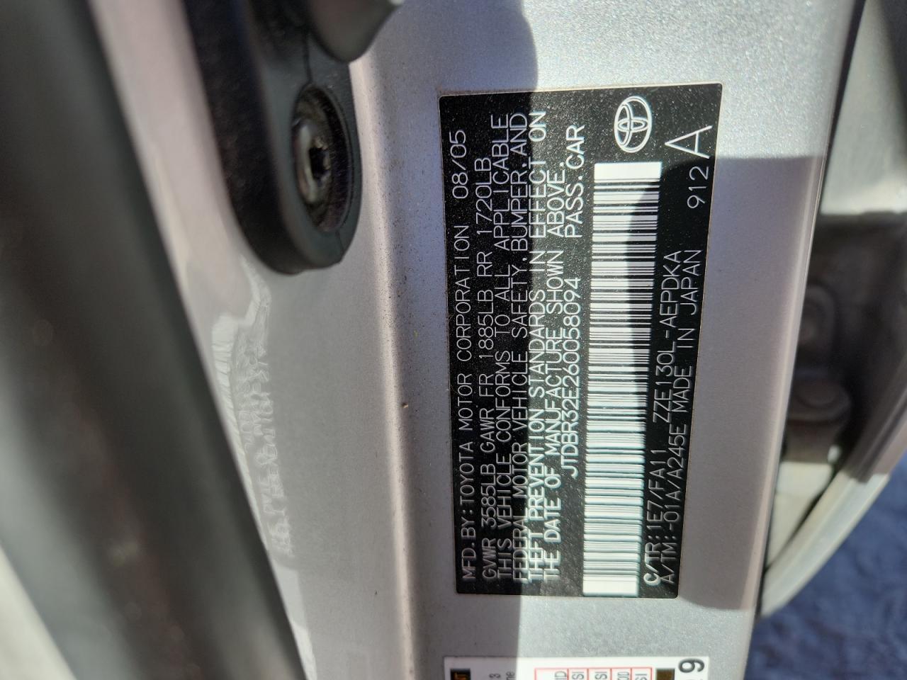 2006 TOYOTA COROLLA