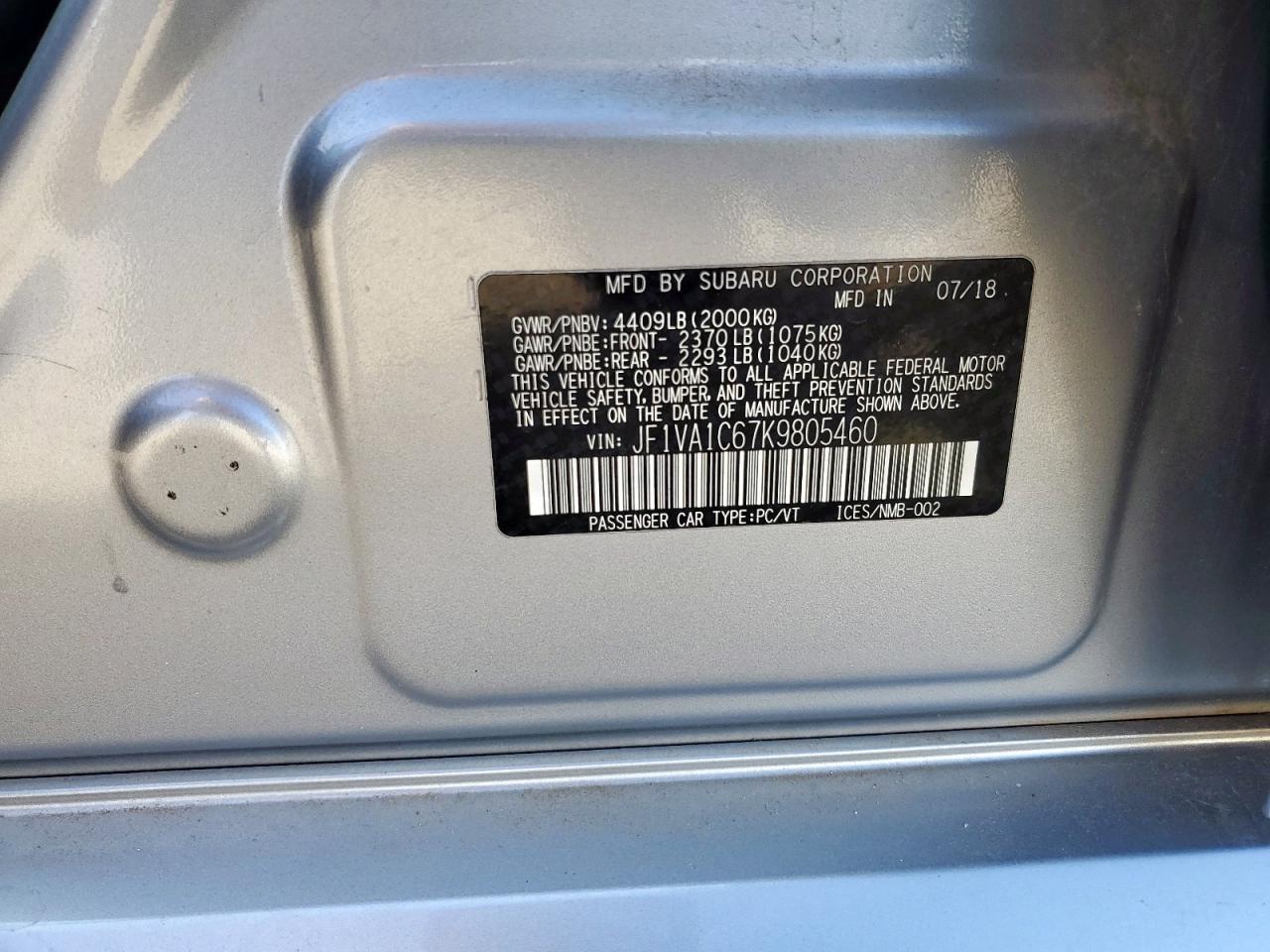 2019 SUBARU WRX