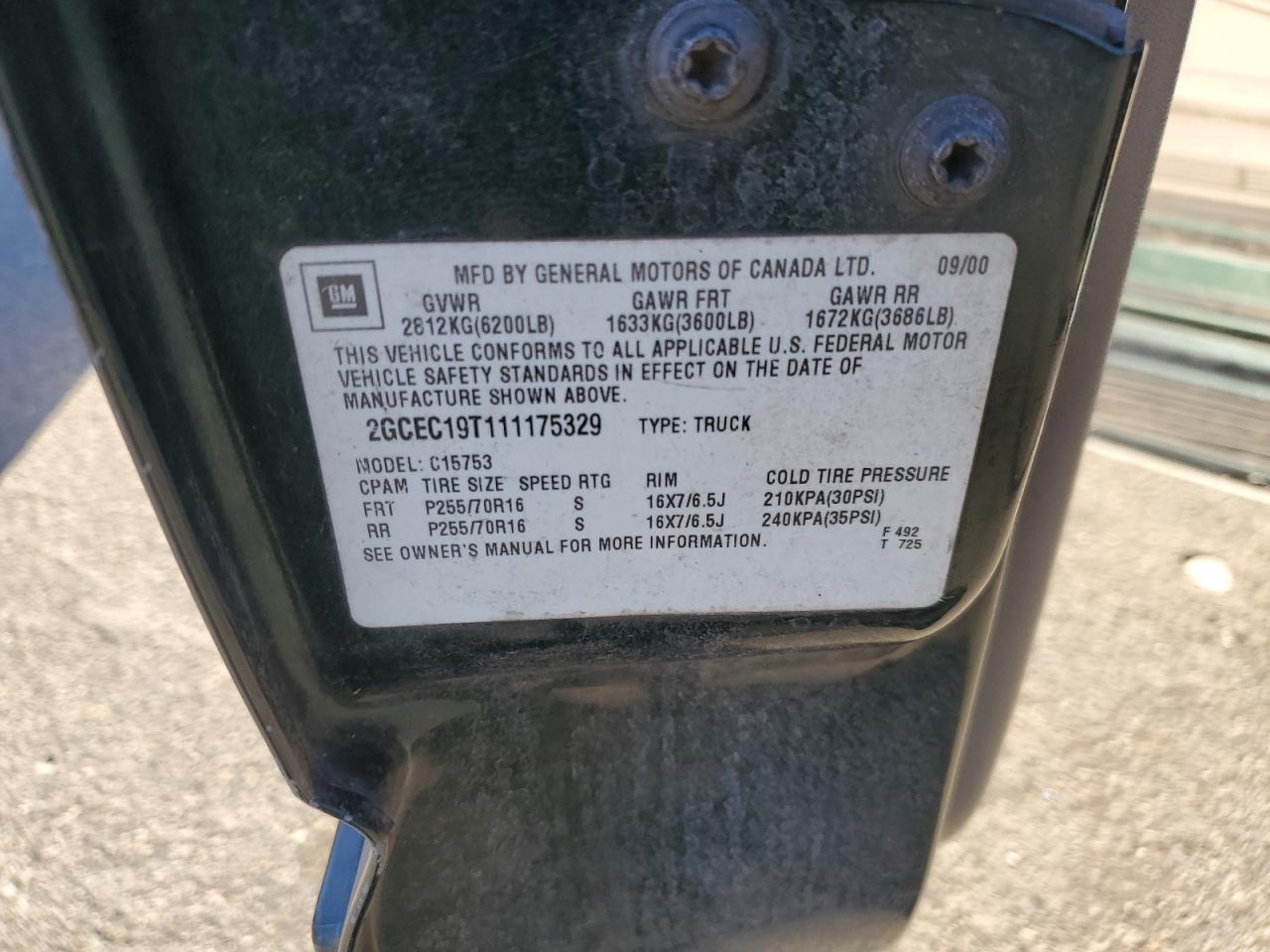 2001 CHEVROLET SILVERADO 1500