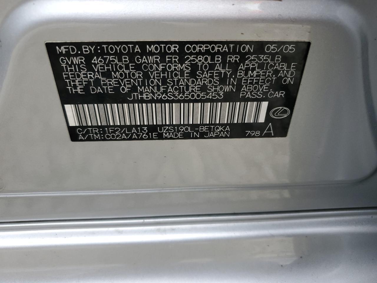 2005 LEXUS Gs 430